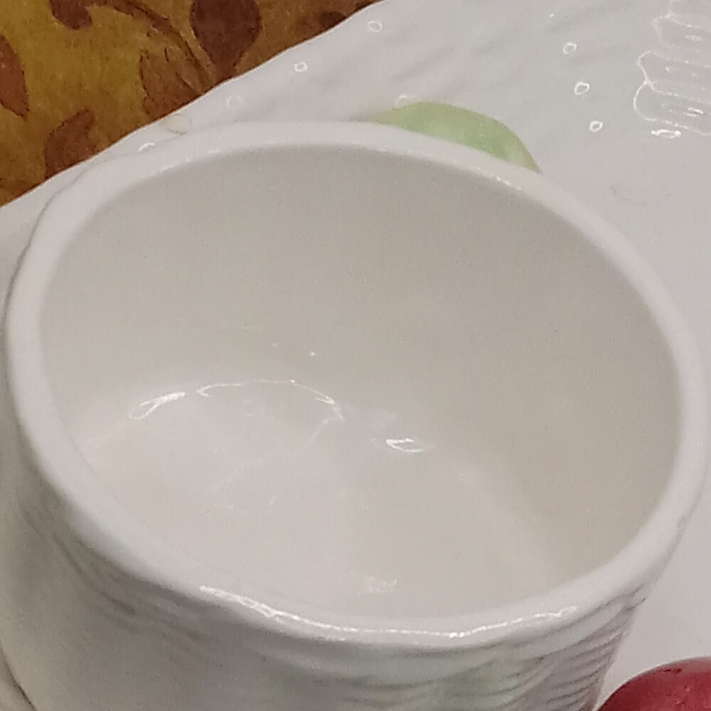 BRIGGS POTTERY Sculpted Vegetable Serving Platter Dip Cup Signed 12" Charcuterie - Picture 9 of 15